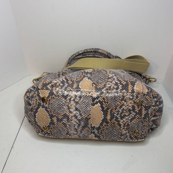 G.I.L Milano Large Snakeprint Leather Shoulder Crossbody Bag Purse Designer - Picture 6 of 10